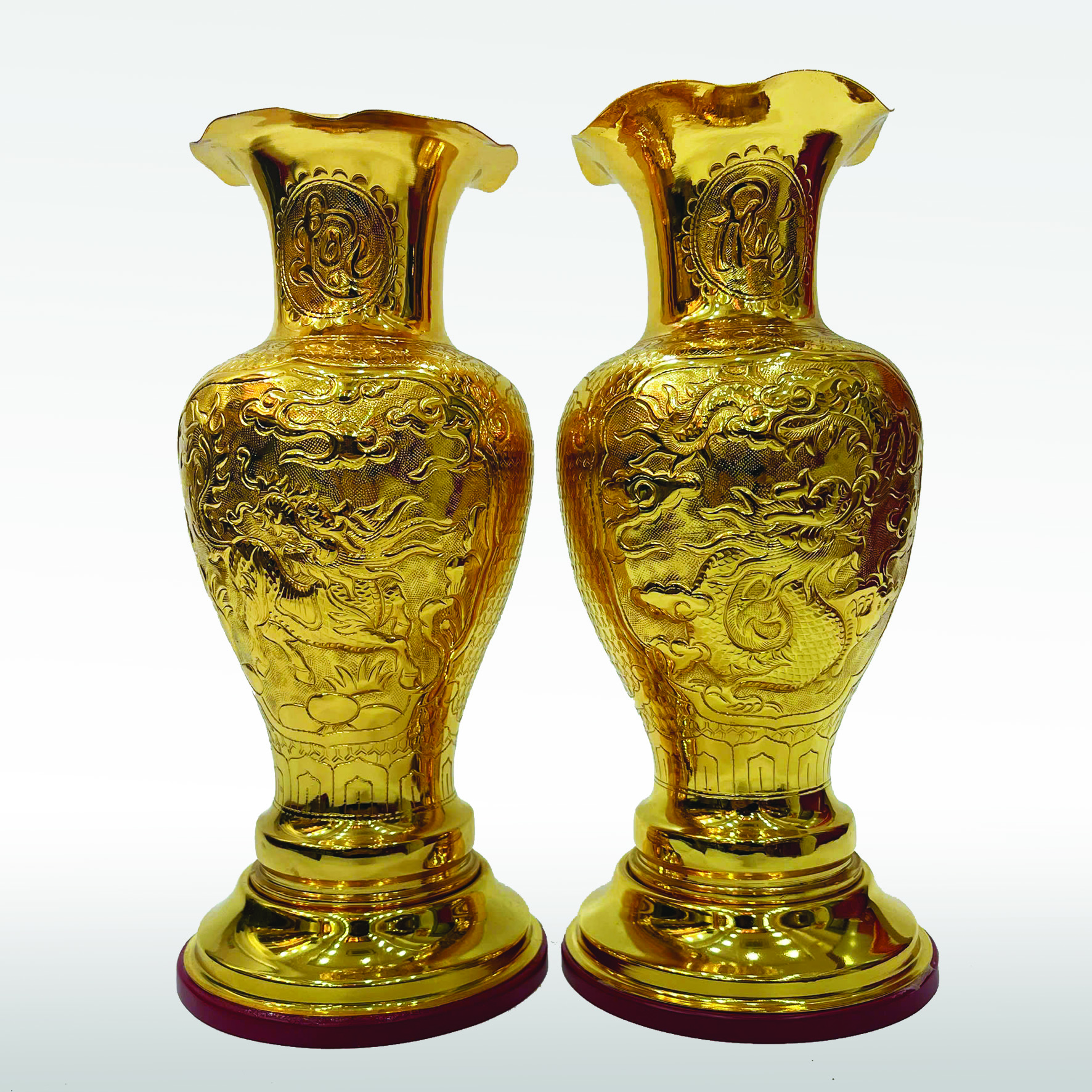 Lọ Hoa Phúc Lộc Mạ Vàng